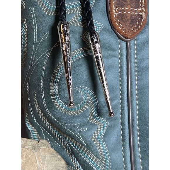 TURQUOISE BEAR SILVER BOLO LARIAT Y NECKLACE MENS WOMENS MOM DAD GIFT WESTERN - Picture 8 of 16